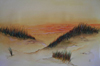 Dünen im Sonnenuntergang | Aquarell 50 x 70 cm