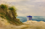  Düne mit Strandzelt | Aquarell 28 x 42 cm