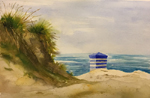  Dne mit Strandzelt | Aquarell 28 x 42 cm