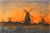 Zwillingsmhlen Greetsiel auf 100g Ingres Papier| Aquarell 31 x 46 cm 