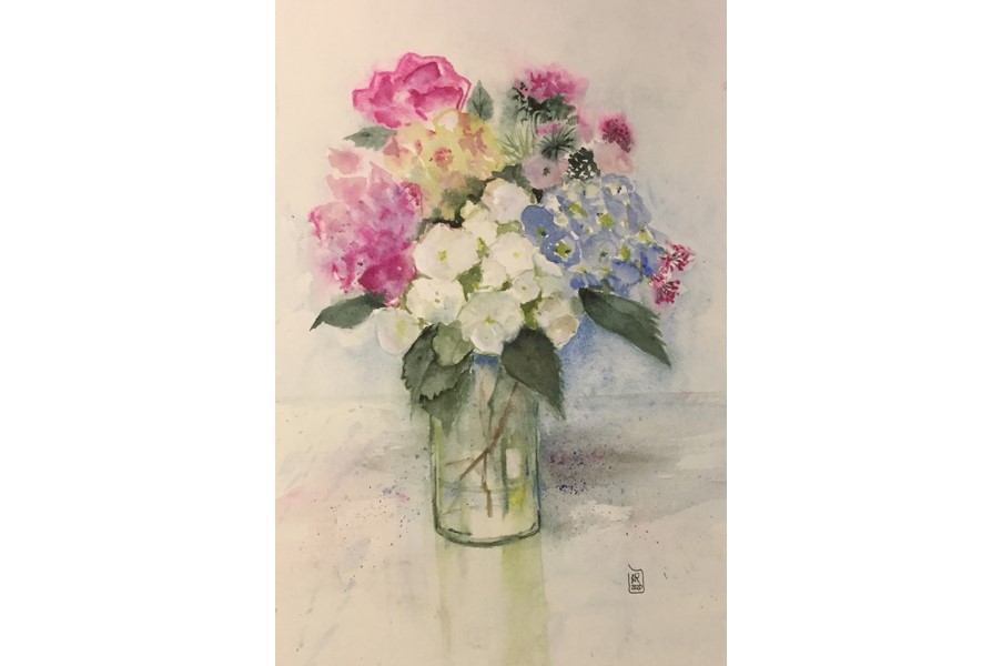 Blumen aus dem Garten , 46 x 31 cm