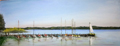 Bootssteg am Zwischenahner Meer | Pastell 20 x 50 cm