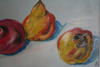 Apfelstillleben | Ölpastell 30 x 40 cm