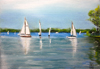 Segelboote auf dem Zwischenahner Meer | Pastell 18 x 14 cm